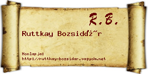 Ruttkay Bozsidár névjegykártya